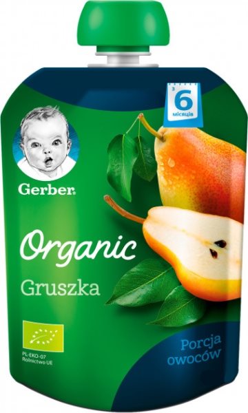 Пюре детское Gerber Organic Груша, 6m+, 90 гр